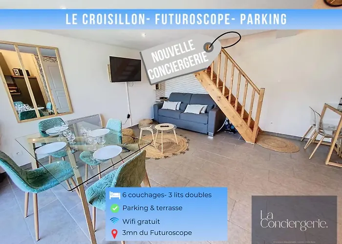 Le Croisillon -futuroscope-parking-laconciergerie Apartamento